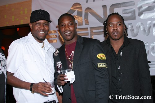 LEFT: Rodney 'Benjai' LeBlanc, Kernel Roberts and Joel 'Zan' Feveck in Club Zen at Machel Montano's Appreciation Ceremony 2007